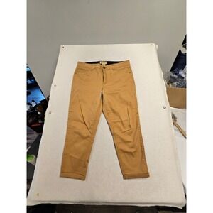 Democracy Ab Solution Tan Khaki Cropped Pants Size 16 Slim Straight Ankle Cuff